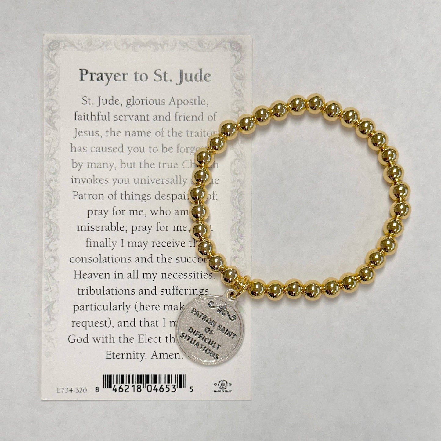 Saint Jude Patron Saint of Difficult Situations Bracelet: Gold or Silver