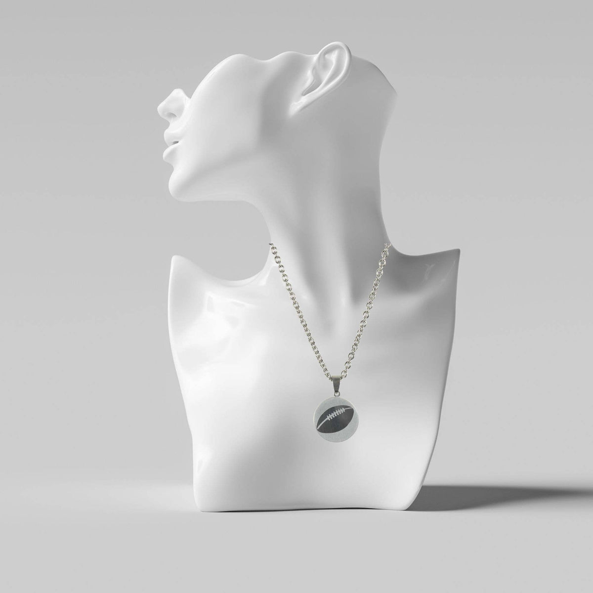 NECKLACE FOOTBALL PRAY HARD HIM SSTL 24"