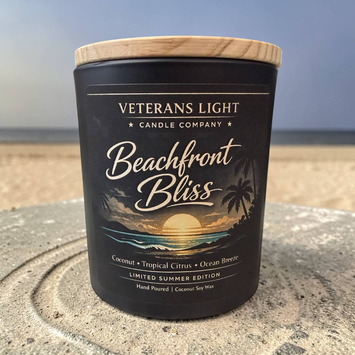 Beachfront Bliss Candle – 10oz Coconut Soy |Tropical Coastal: 10 oz