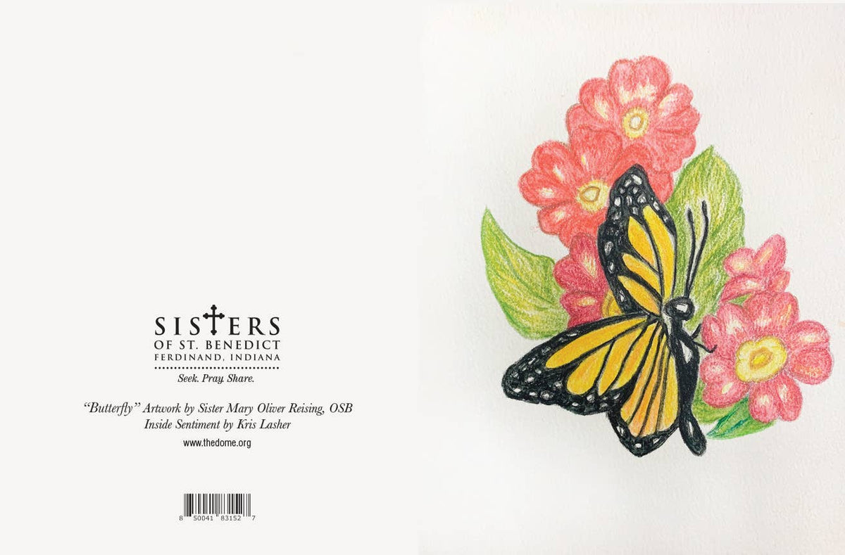 Butterfly Artwork Card by Sister Mary Oliver Reising: Individual
