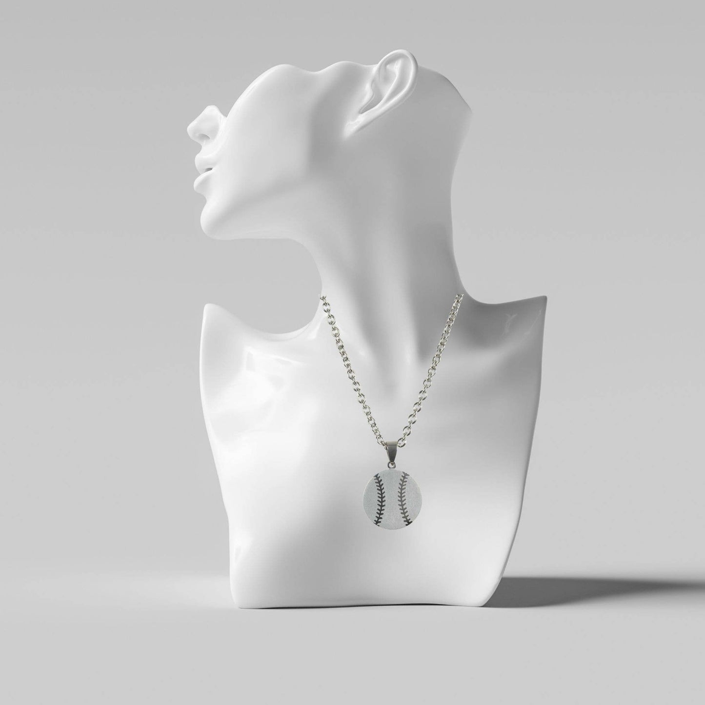NECKLACE BASEBALL PRAY HARD HIM SSTL 24"