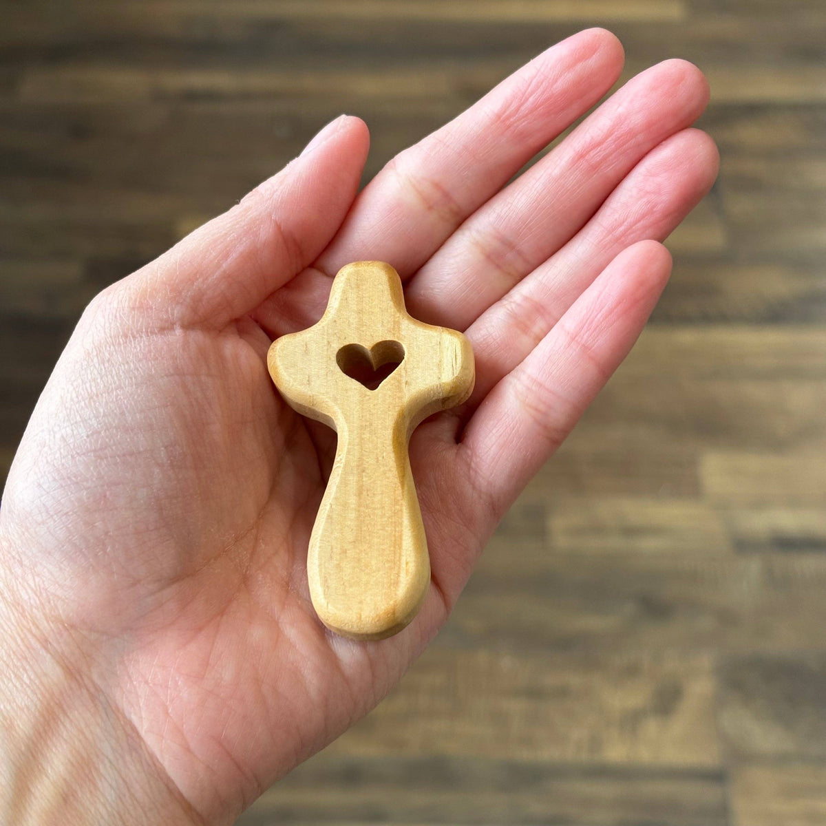 Comfort Palm Cross With Heart Cutout In Red Pouch