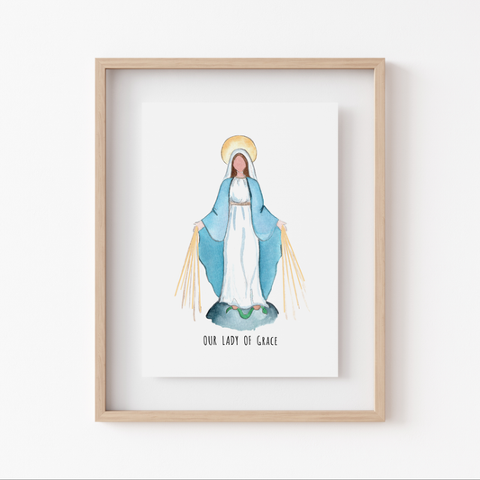 Marian Art Print - Our Lady of Grace: 5x7