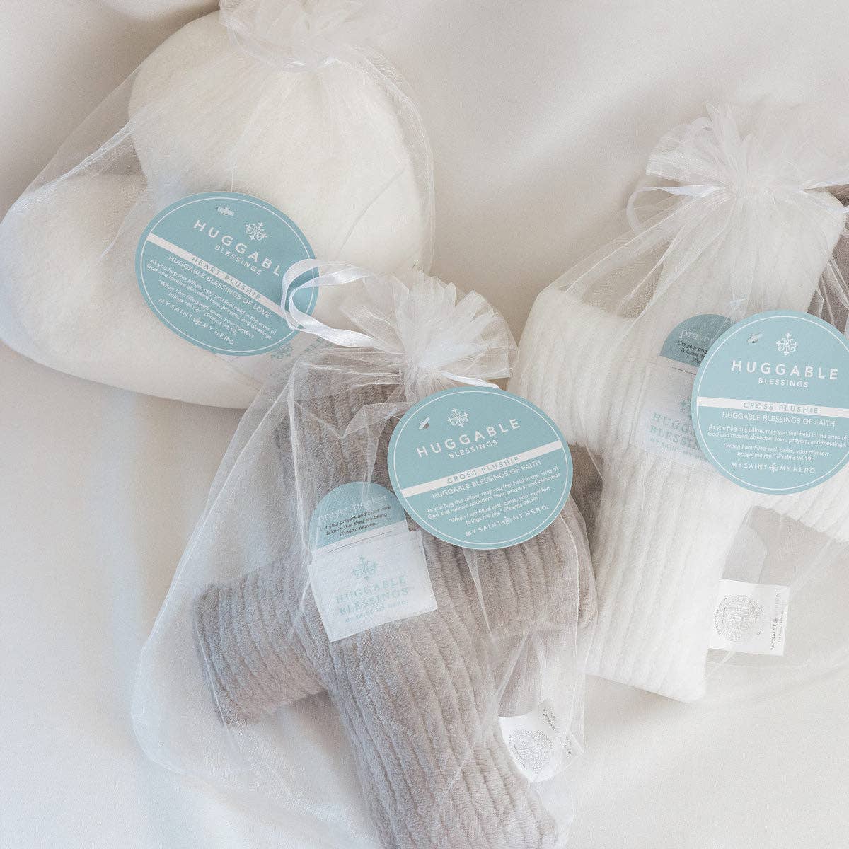 Huggable Weighted Prayer Pillow: Gray Cross