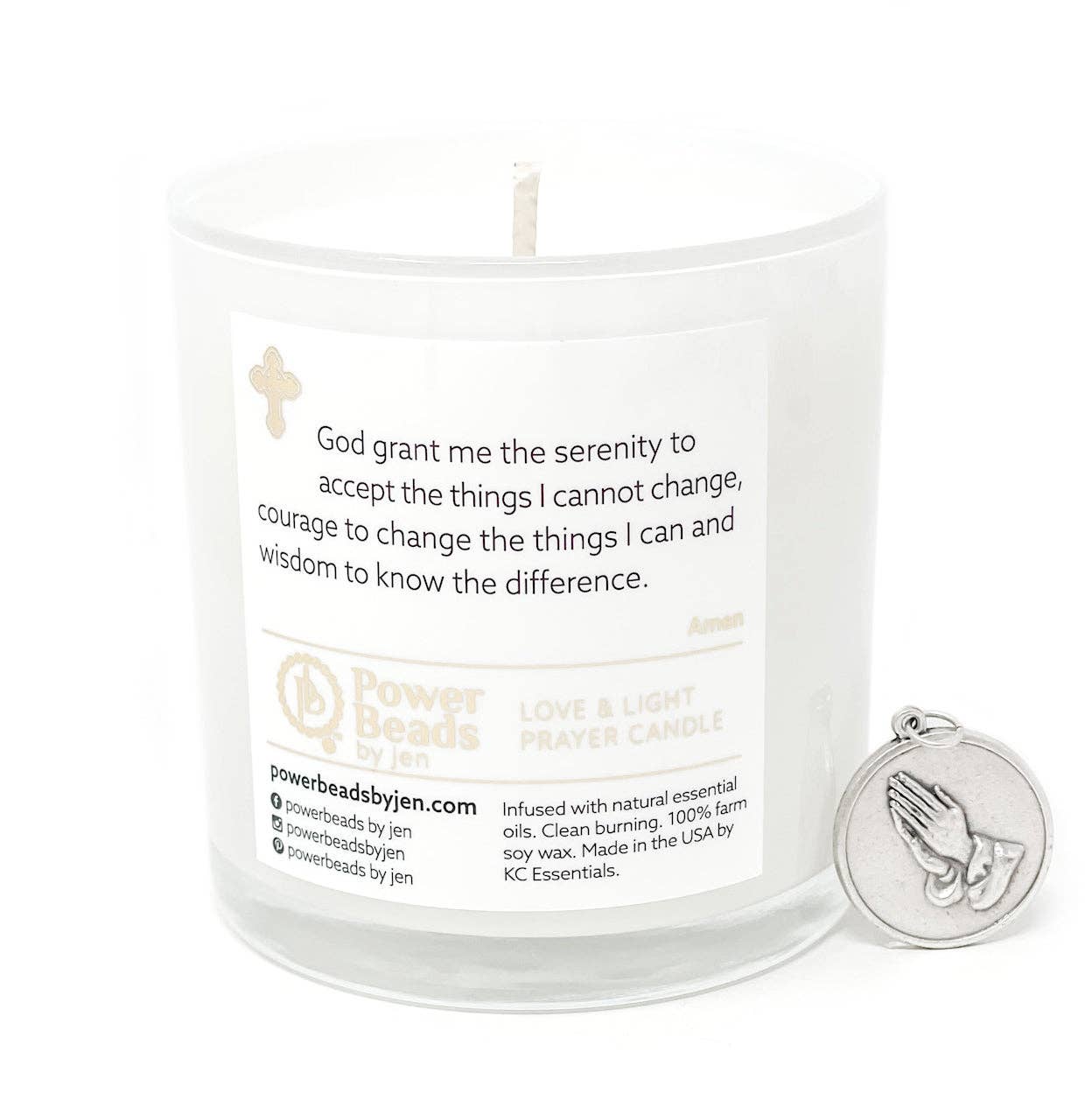 Love & Light Prayer Candle - Serenity Prayer: Grapefruit & Mint