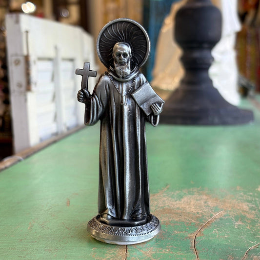 St Benedict 3 1/2" Metal Statue