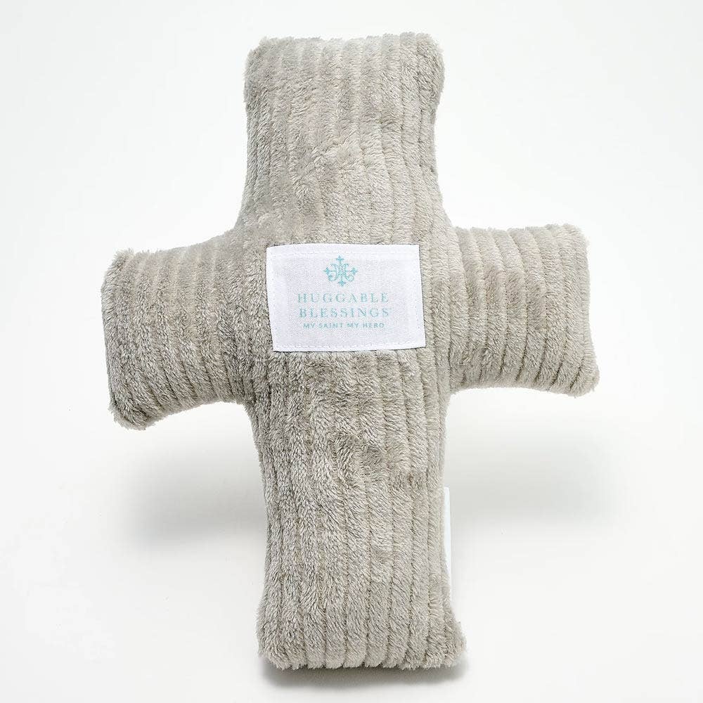 Huggable Weighted Prayer Pillow: Gray Cross