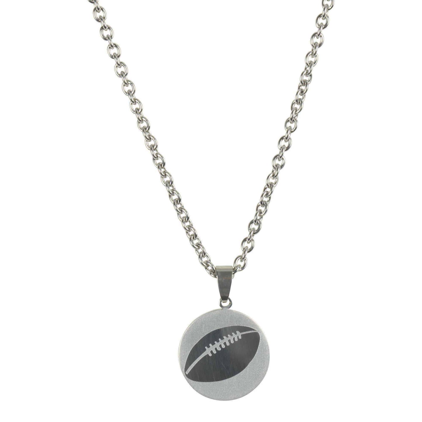 NECKLACE FOOTBALL PRAY HARD HIM SSTL 24"