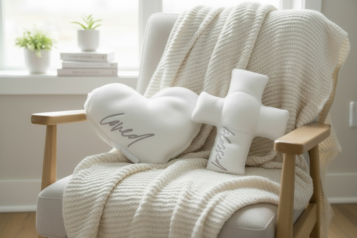 Huggable Weighted Prayer Pillow: White Cross