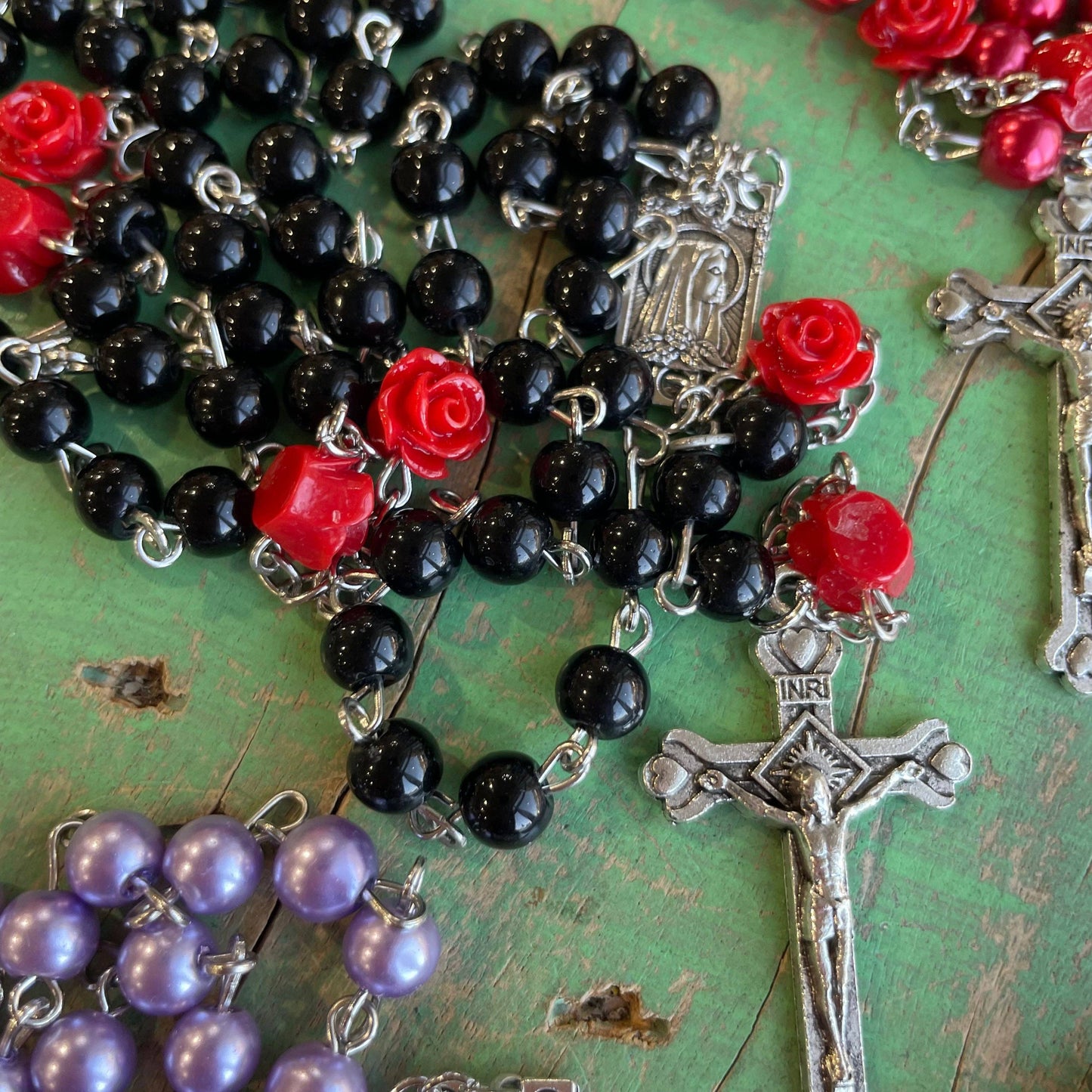 Mystical Rose Rosary: White