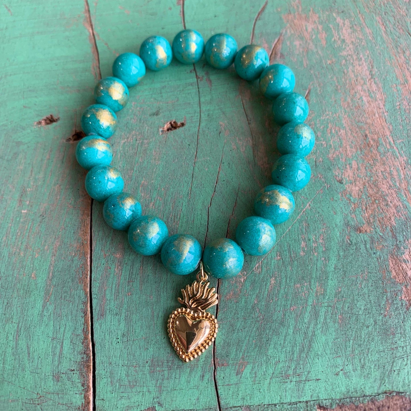 Royal Sacred Heart Bracelet: White