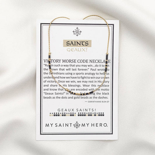 Saints Geaux! Morse Code Necklace
