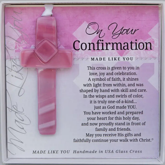 Confirmation Gift Cross For Girl: USA Handmade Glass