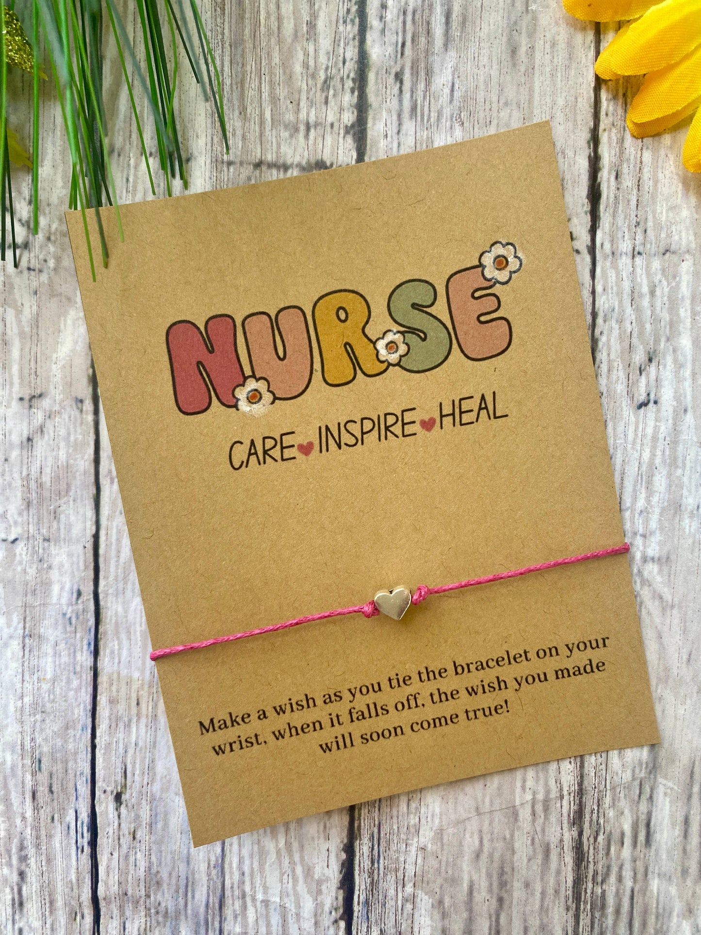 Nurse wish bracelet: Pink