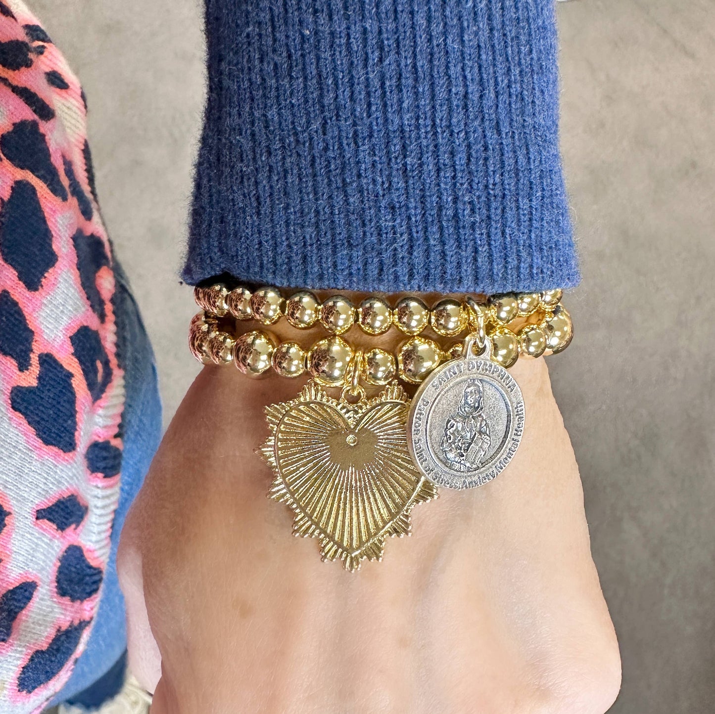 Saint Dymphna Stress & Anxiety Healing Bracelet: Gold or Silver