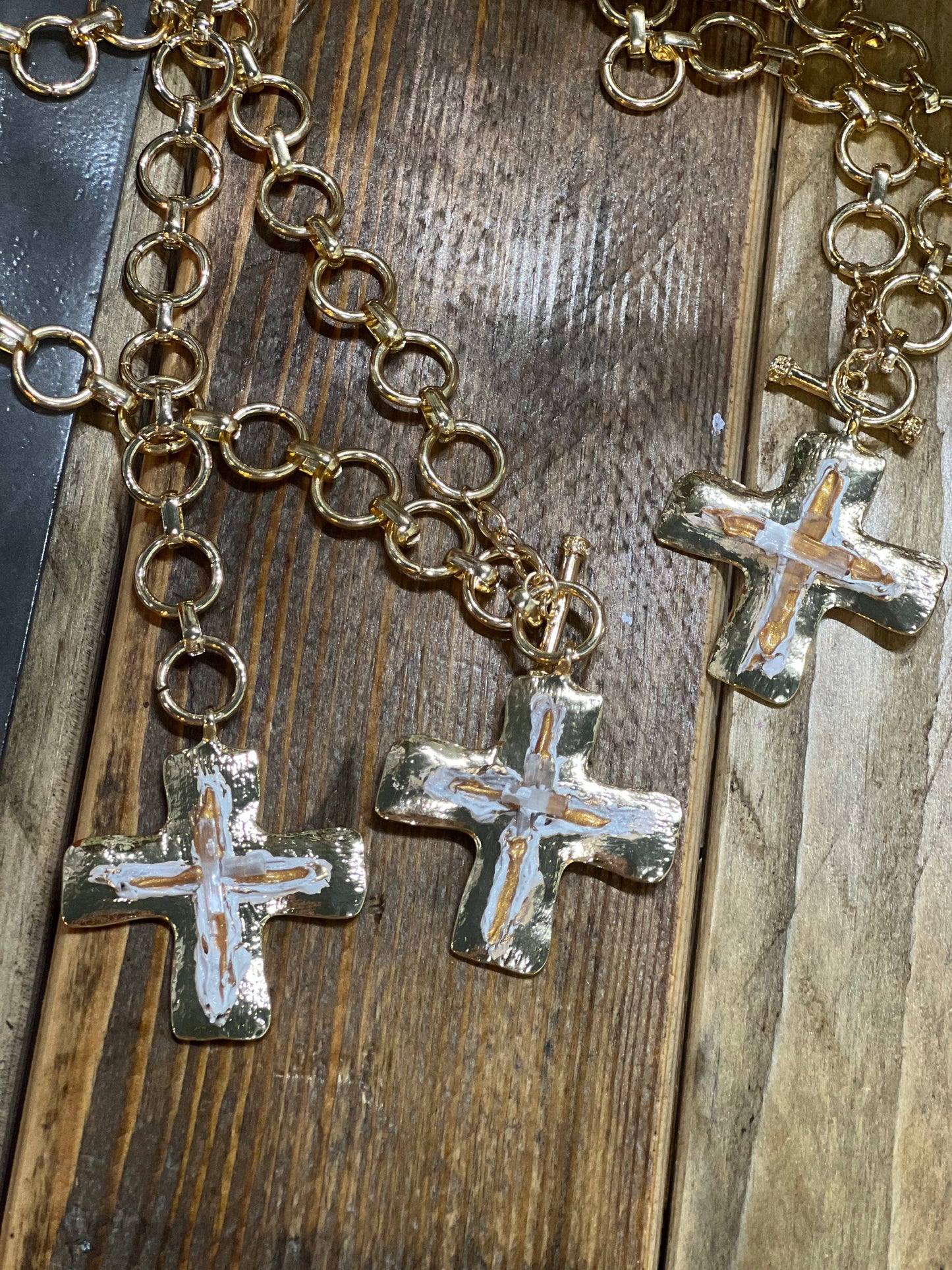 Hand Painted Cross Necklace