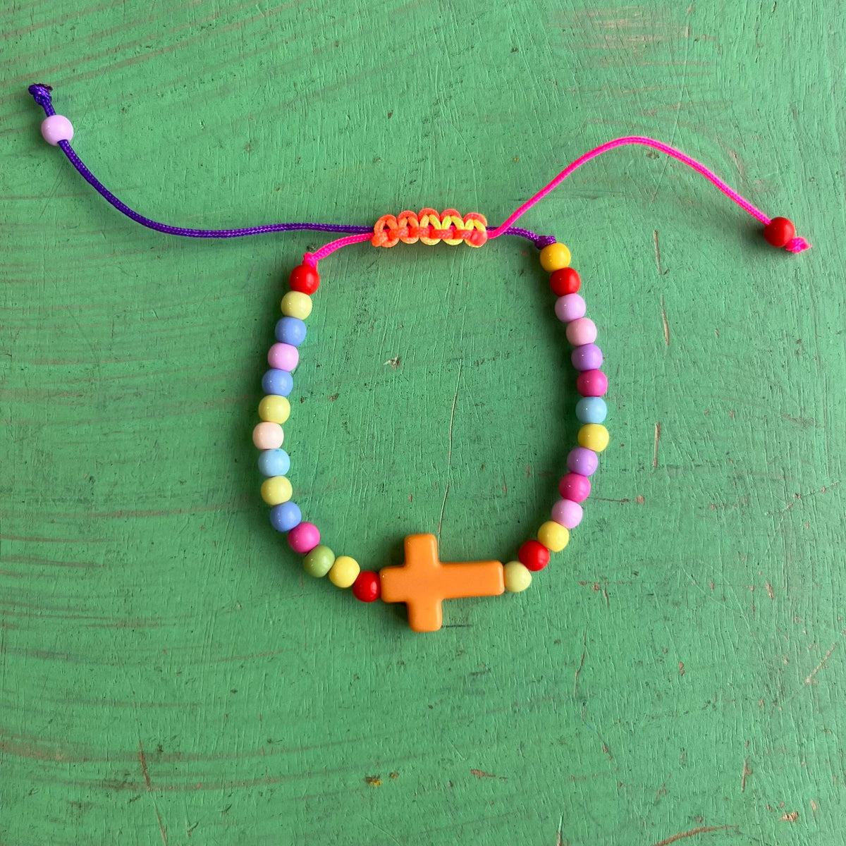 Girl's Colorful Side Cross Bracelets