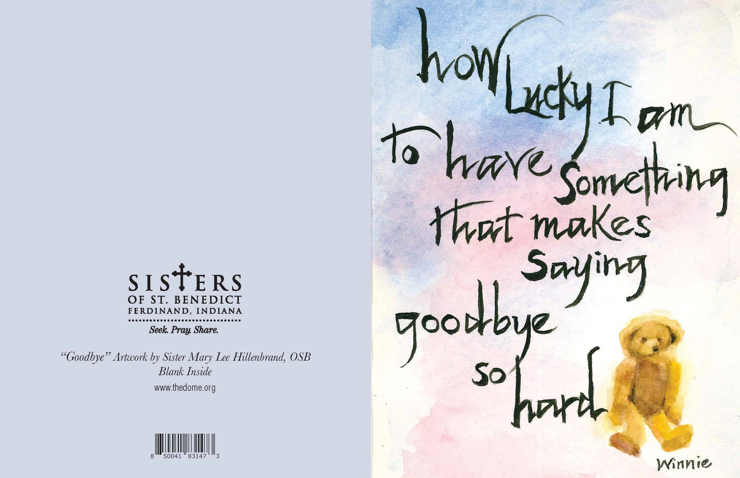 Goodbye Artwork Notecard by Sister Mary Lee Hillenbrand: Individual