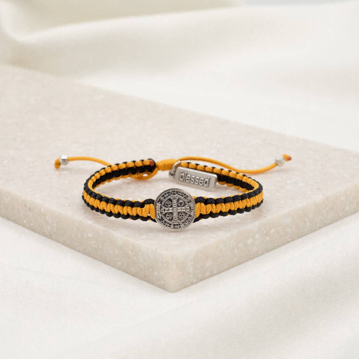School Spirit Blessing Bracelets: Green/White/Silver