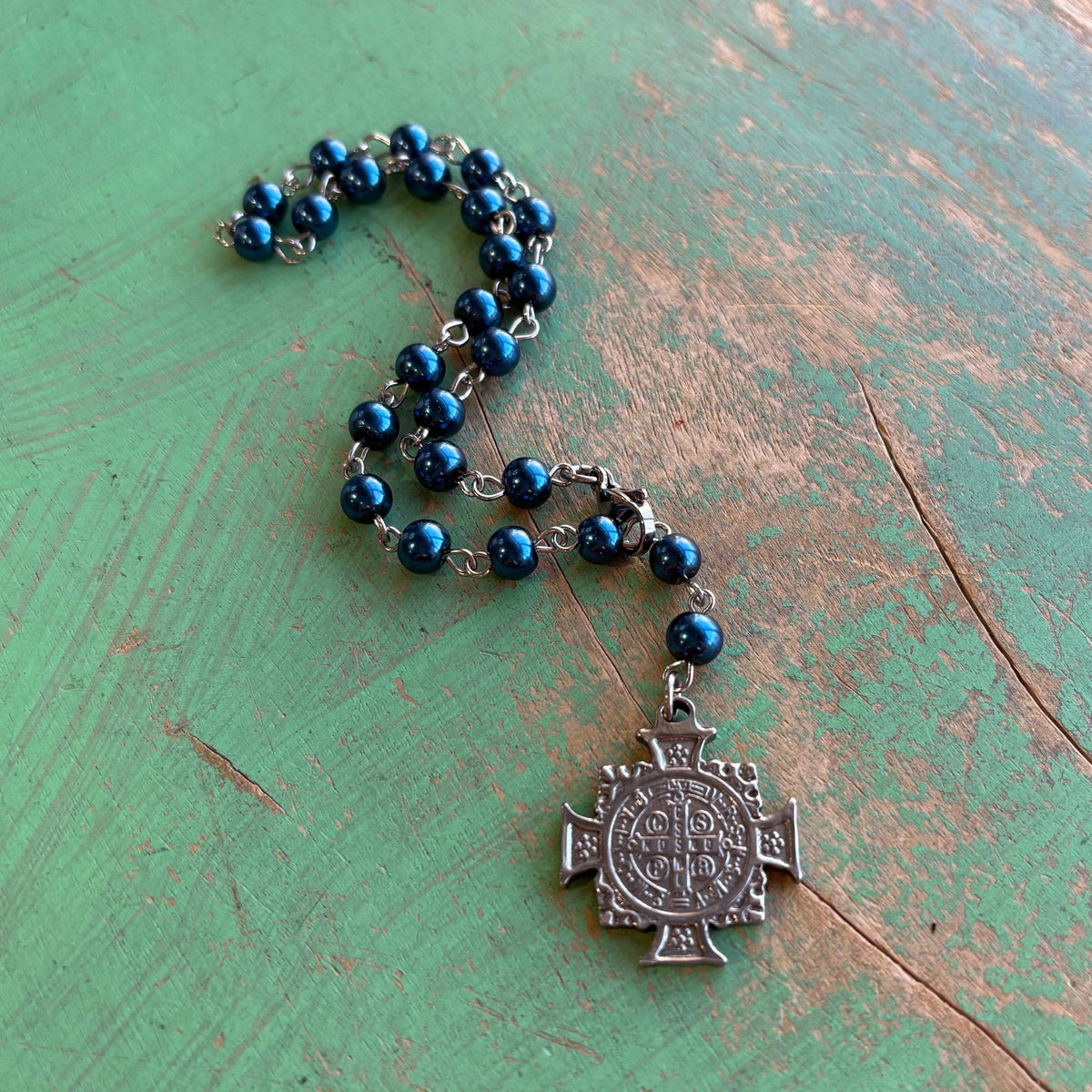 St Benedict Car, Purse or Door Blessing: Red or Blue