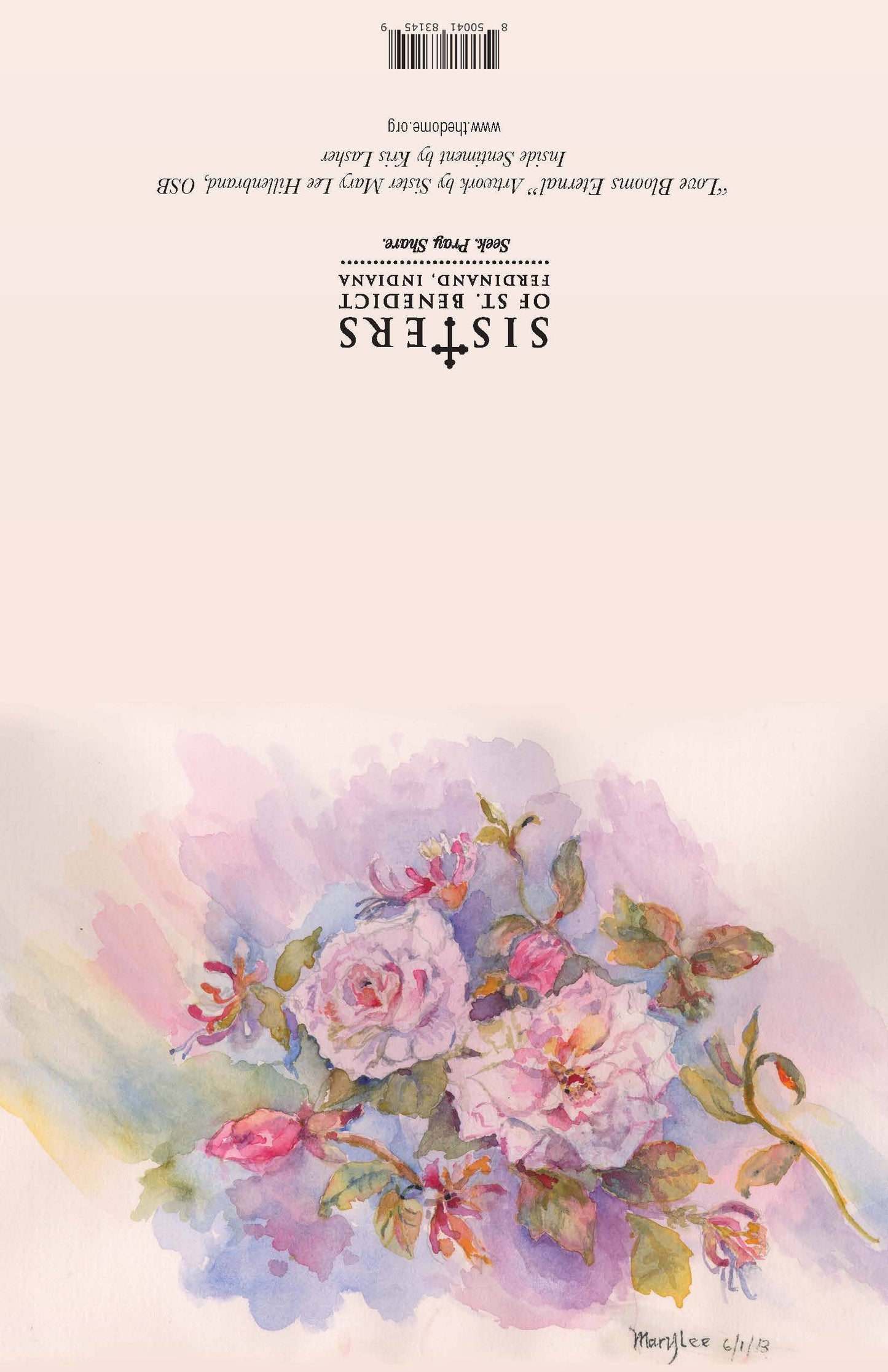 Love Blooms Eternal Artwork Notecard by Sister Mary Lee: Individual