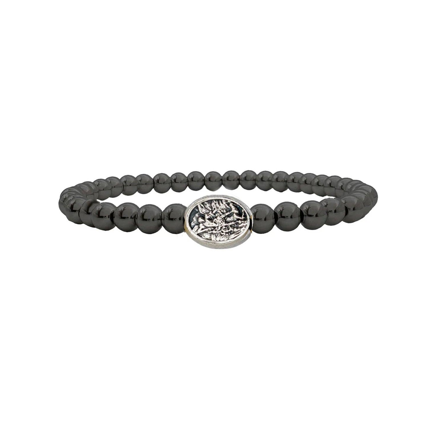 Subliminal Saint Michael The Archangel Stretch Bracelet: Gold and Silver