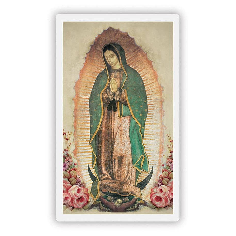 Laminated Mary and Jesus Prayer Cards: Our Lady of Guadalupe