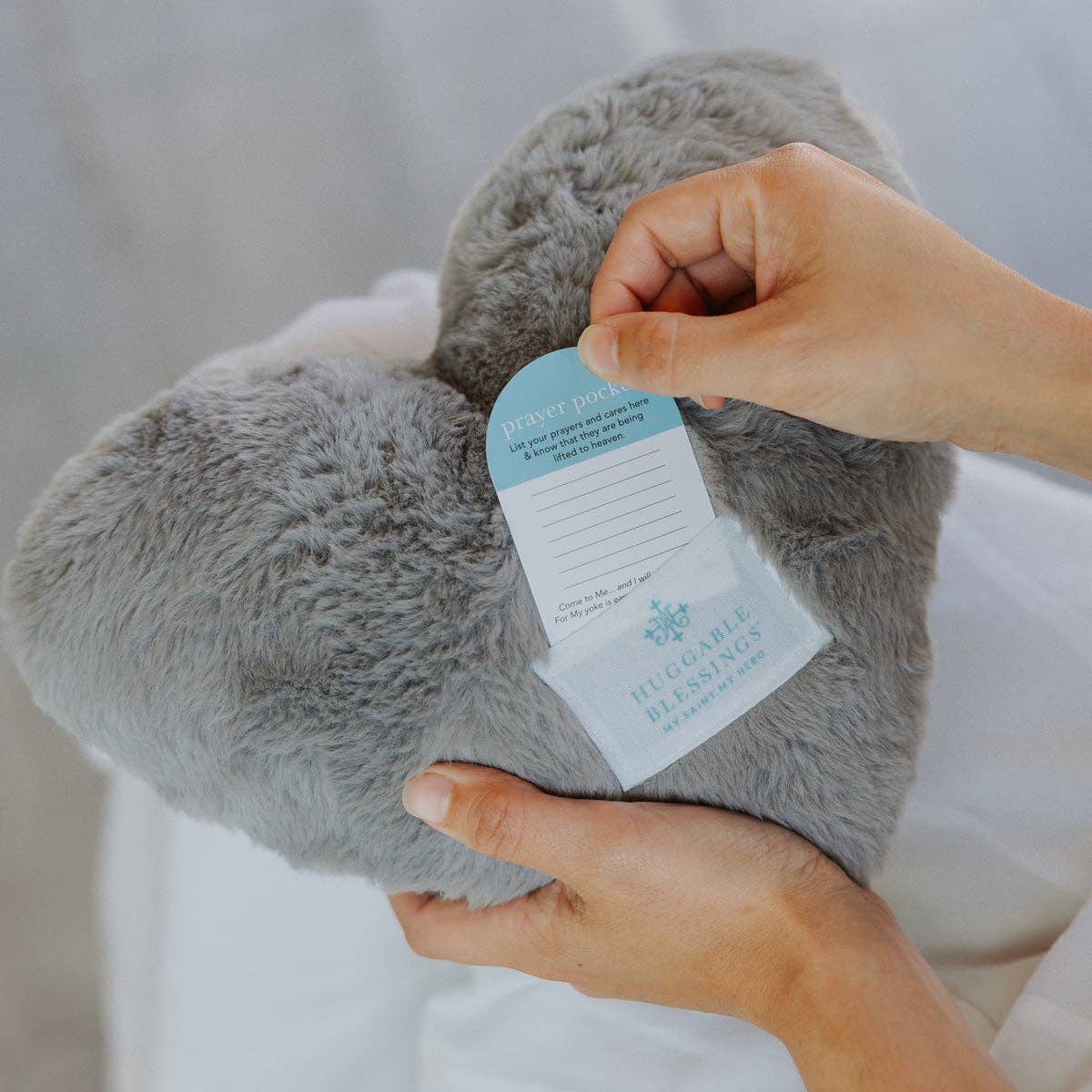 Huggable Weighted Prayer Pillow: Gray Cross