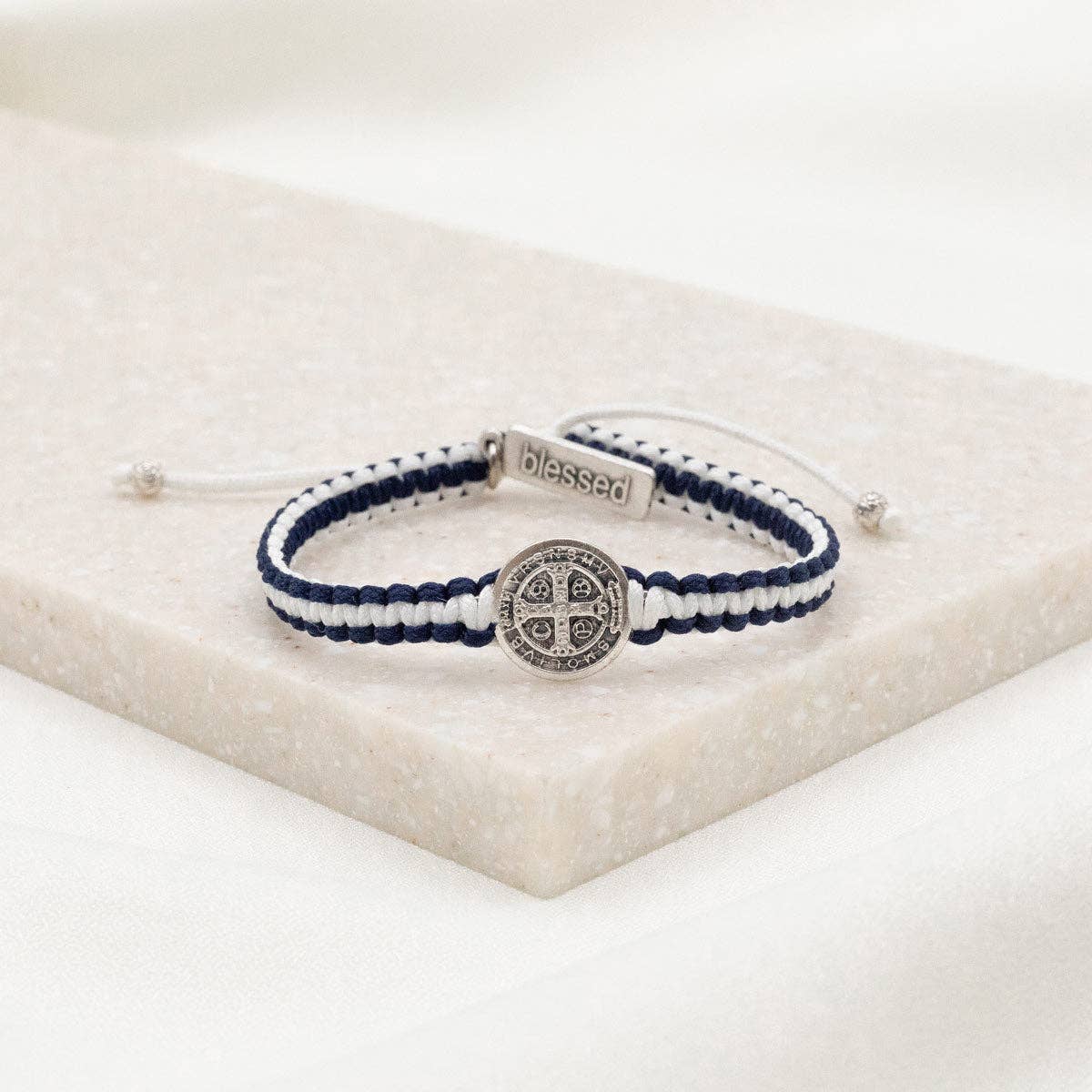 School Spirit Blessing Bracelets: Green/White/Silver