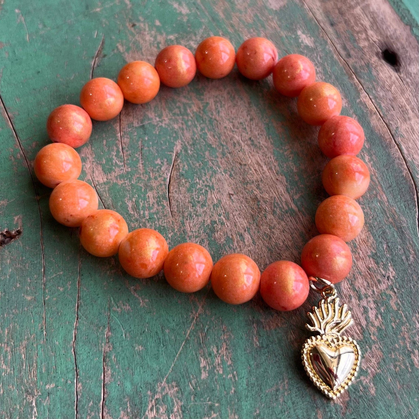 Royal Sacred Heart Bracelet: White