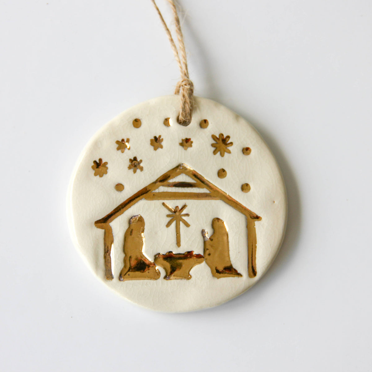 Gold Leaf Nativity Ornament - Prodigal Pottery