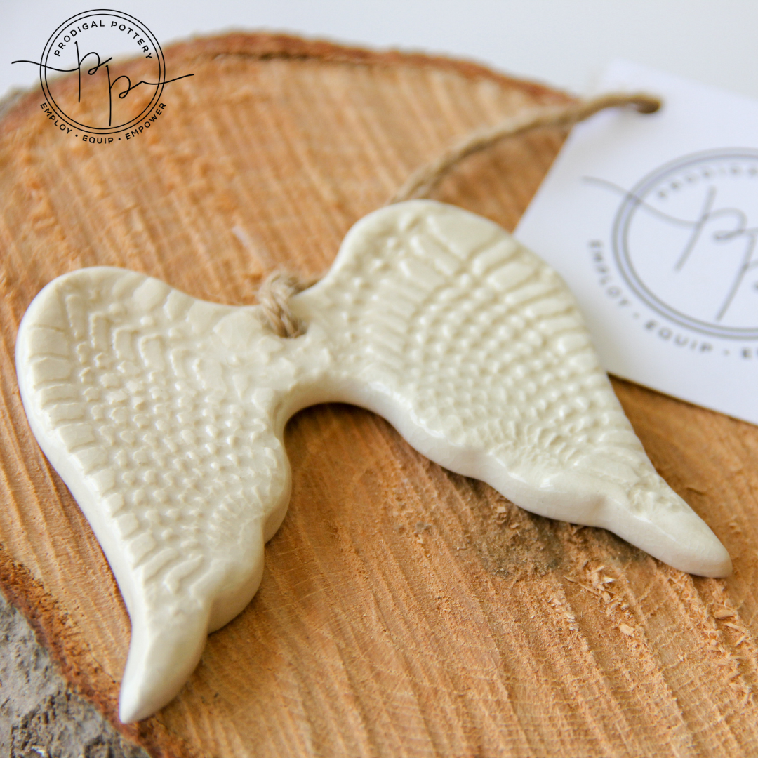 Prodigal Pottery Angel Wing Ornament