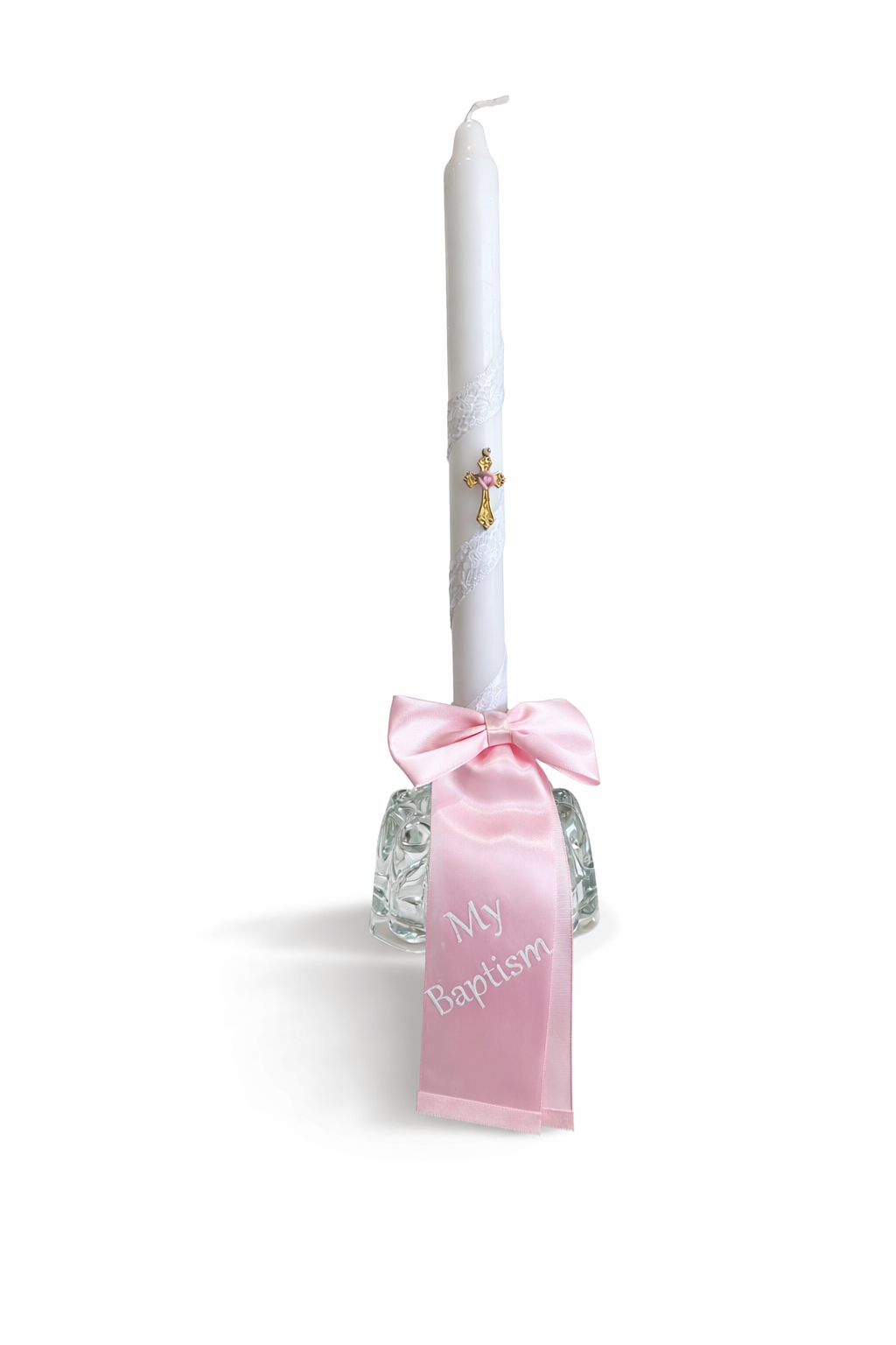 Pink "My Baptism" Candle