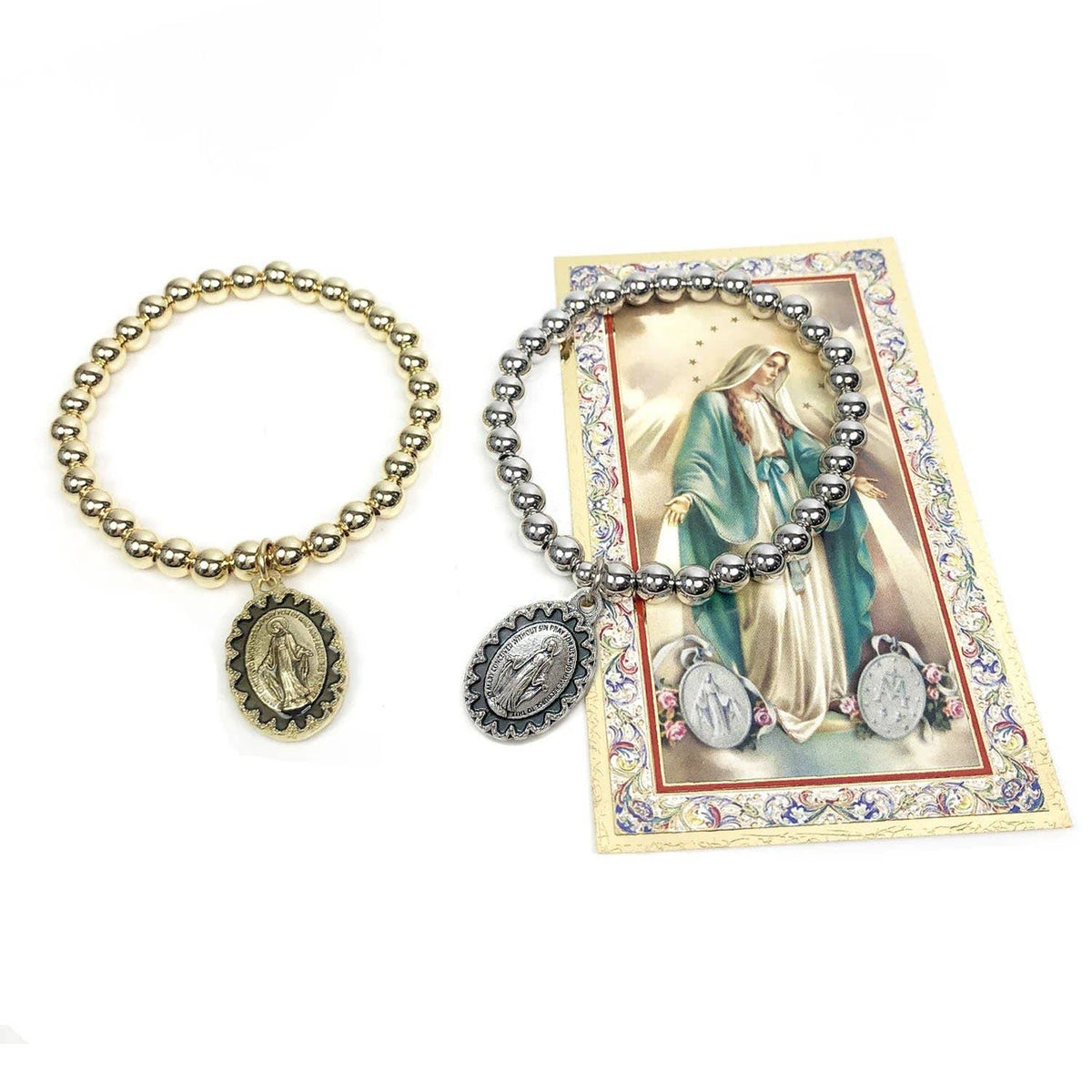 Beautiful Blessed Miraculous Beaded Bracelet: Gold