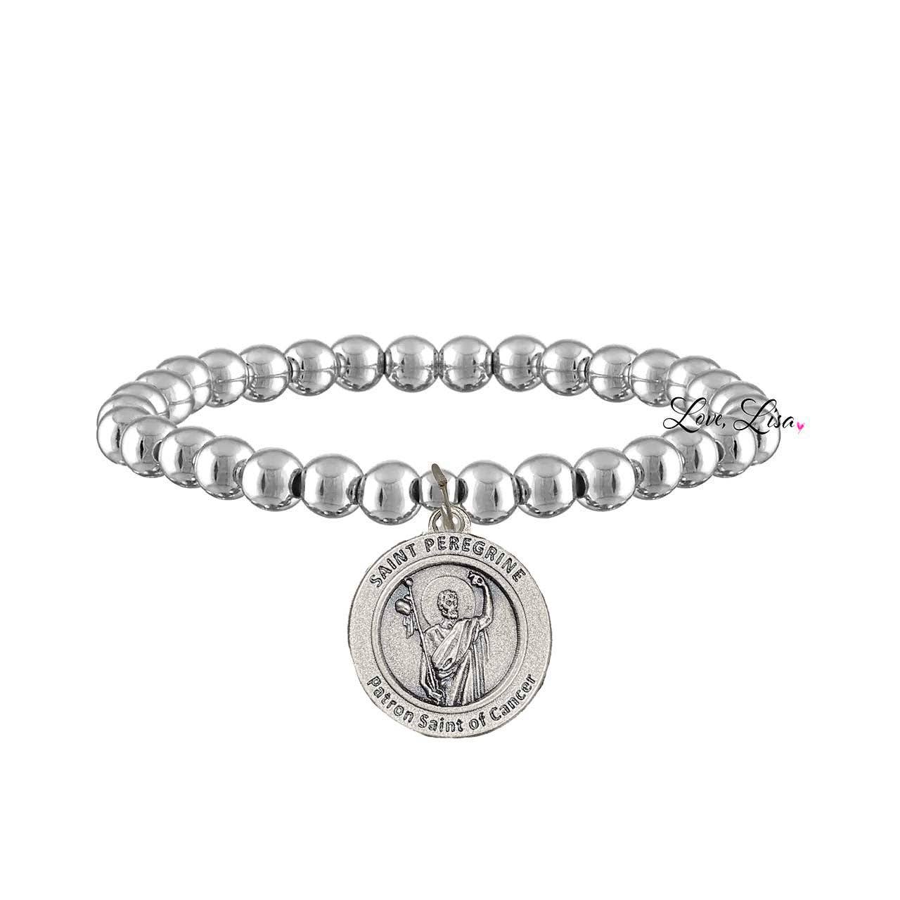 Saint Peregrine Patron Saint of Cancer Bracelet: Gold or Silver
