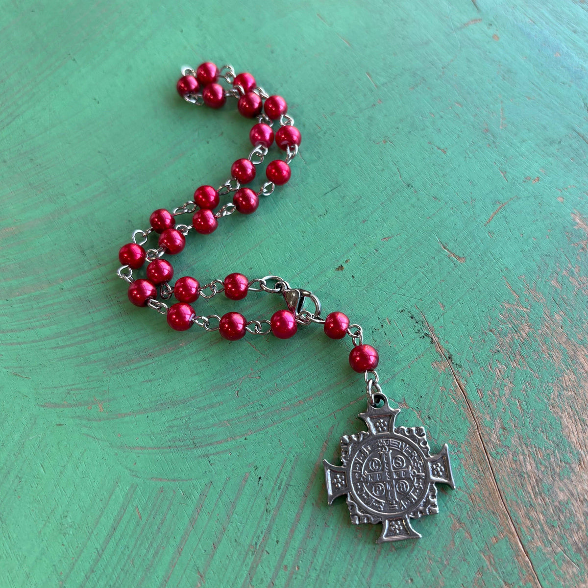 St Benedict Car, Purse or Door Blessing: Red or Blue