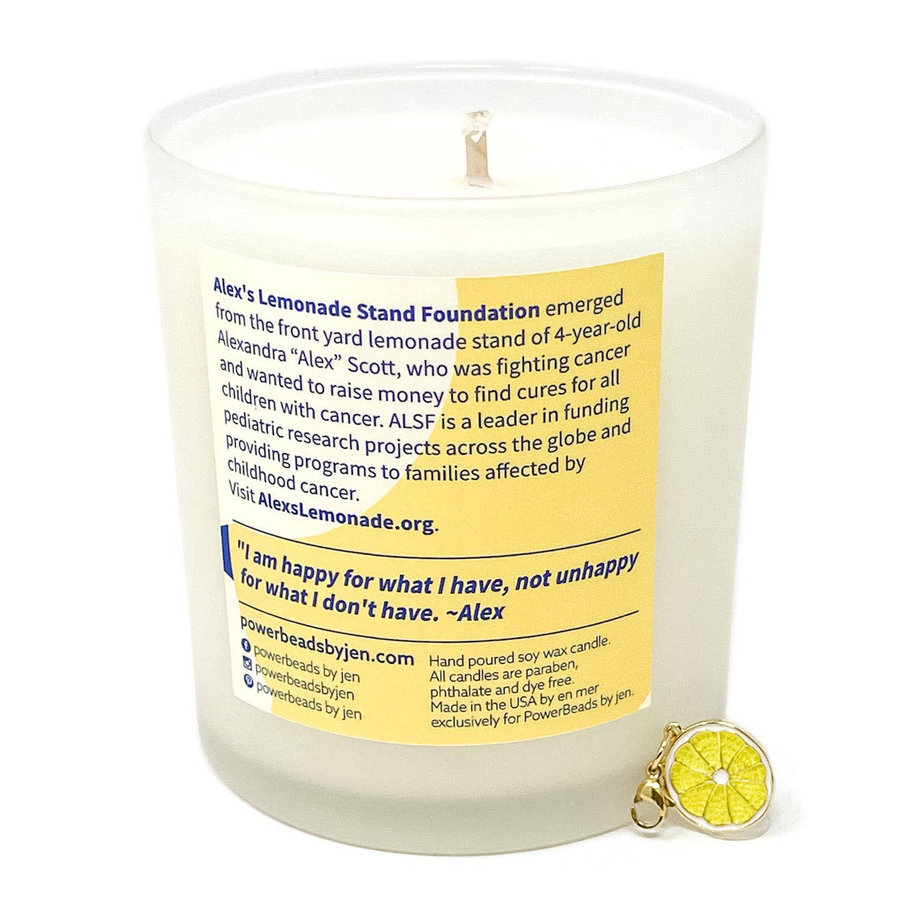 Alex's Lemonade Stand Pediatric Cancer Awareness Candle: Limoncello & Lemon Chiffon