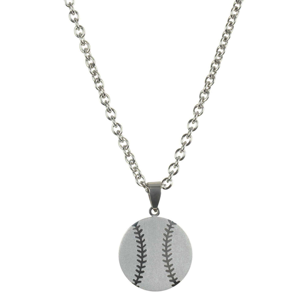 NECKLACE BASEBALL PRAY HARD HIM SSTL 24"