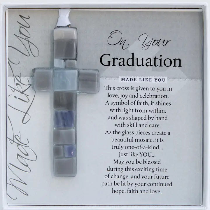 Graduation Gift: USA Handmade Mosaic Glass Cross