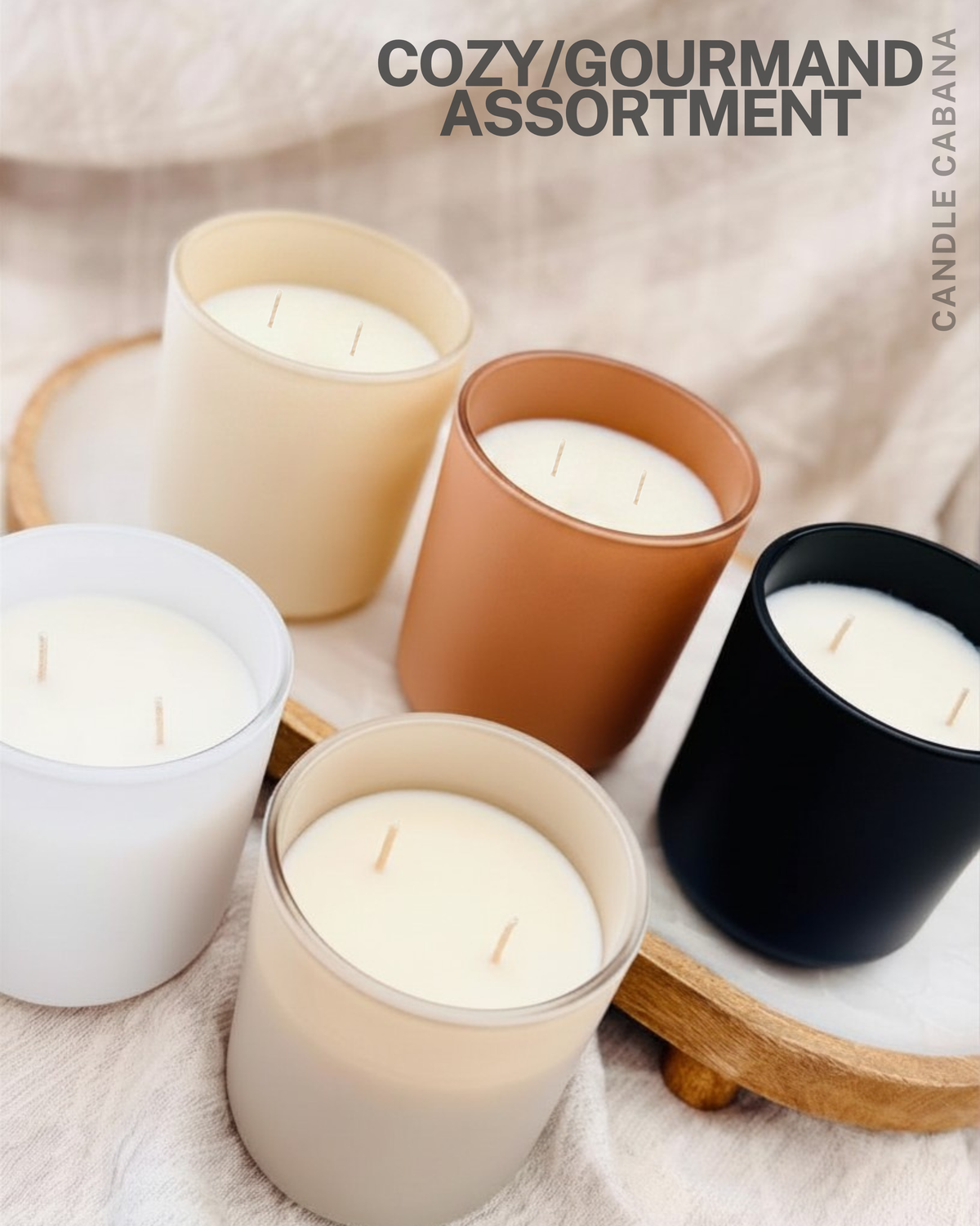 12 oz Soy Candle – Cozy/Gourmand Assortment | Private Label: Candle Only / Vanilla Buttercream / Matte Black