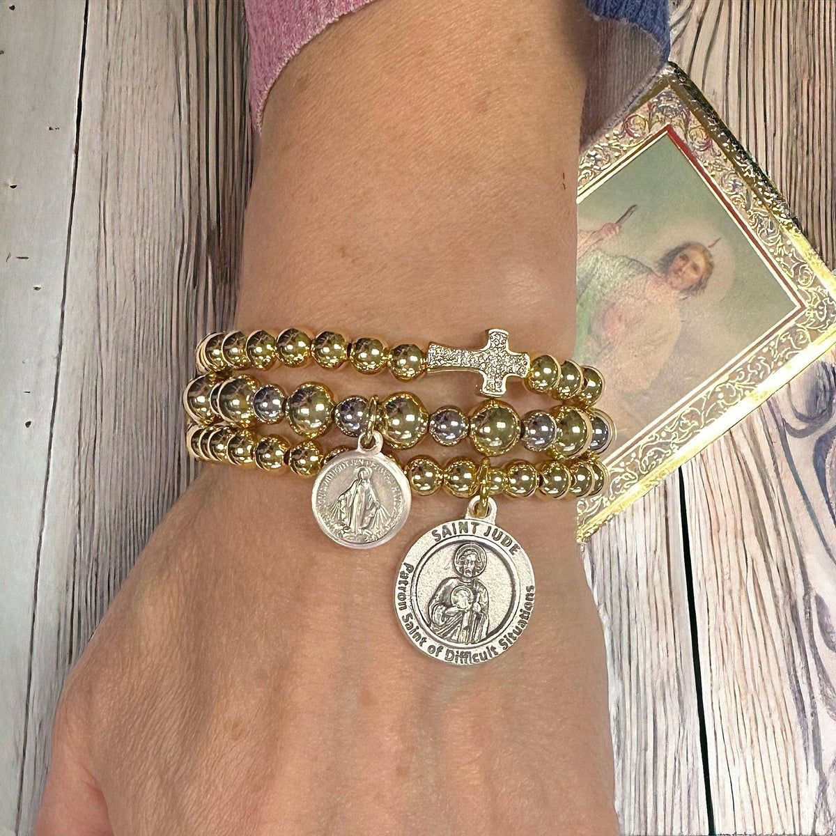 Saint Jude Patron Saint of Difficult Situations Bracelet: Silver