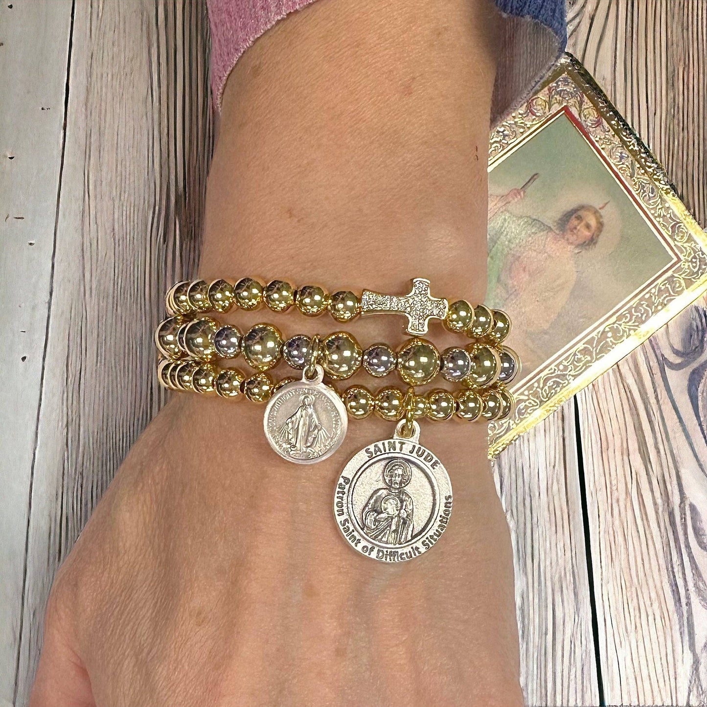 Saint Jude Patron Saint of Difficult Situations Bracelet: Gold or Silver