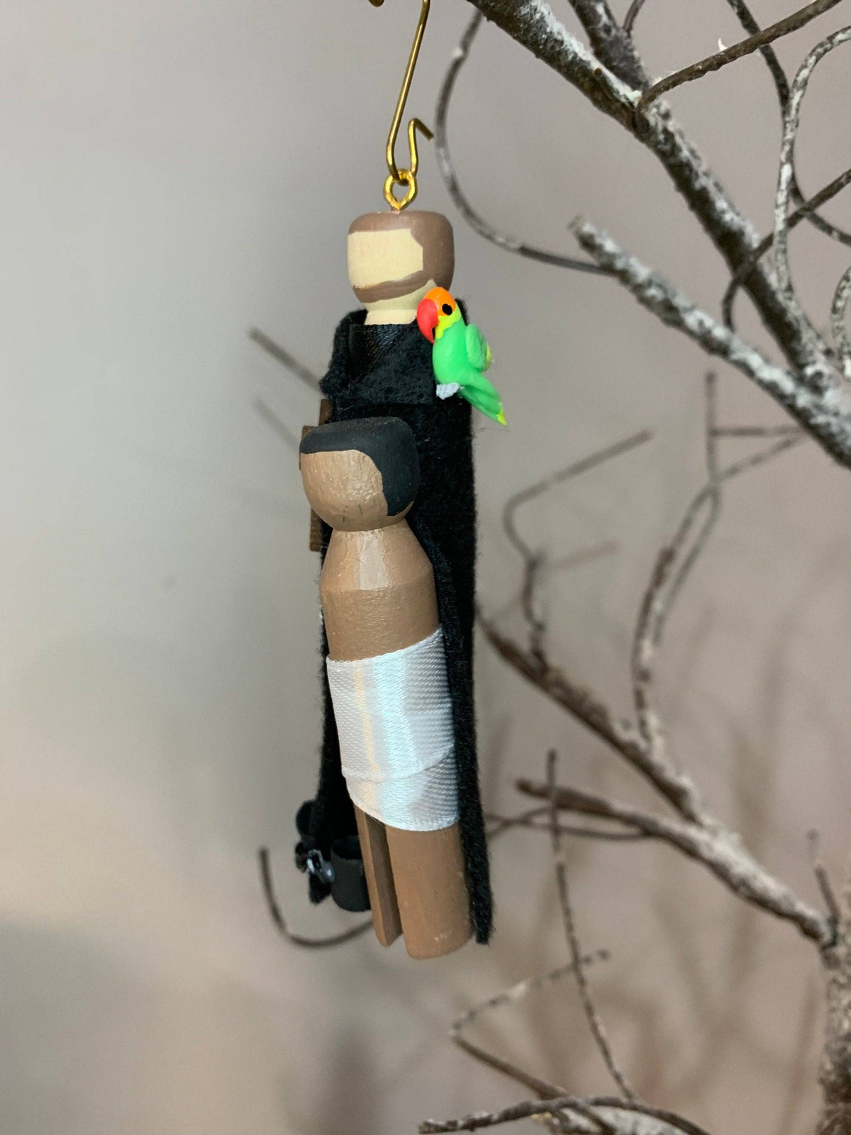St Peter Claver Wooden Doll Ornament