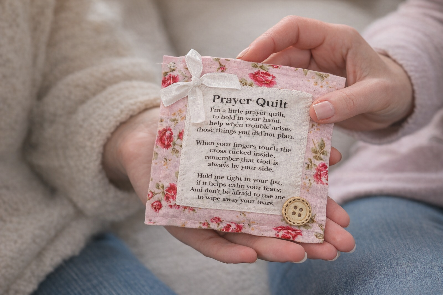 Pink Floral Mini Prayer Quilt