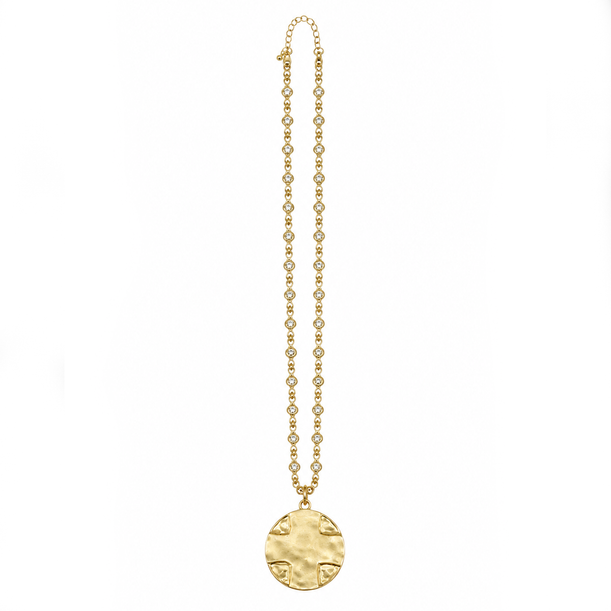 18" Gold Bezel Chain with Gold Lord's Prayer