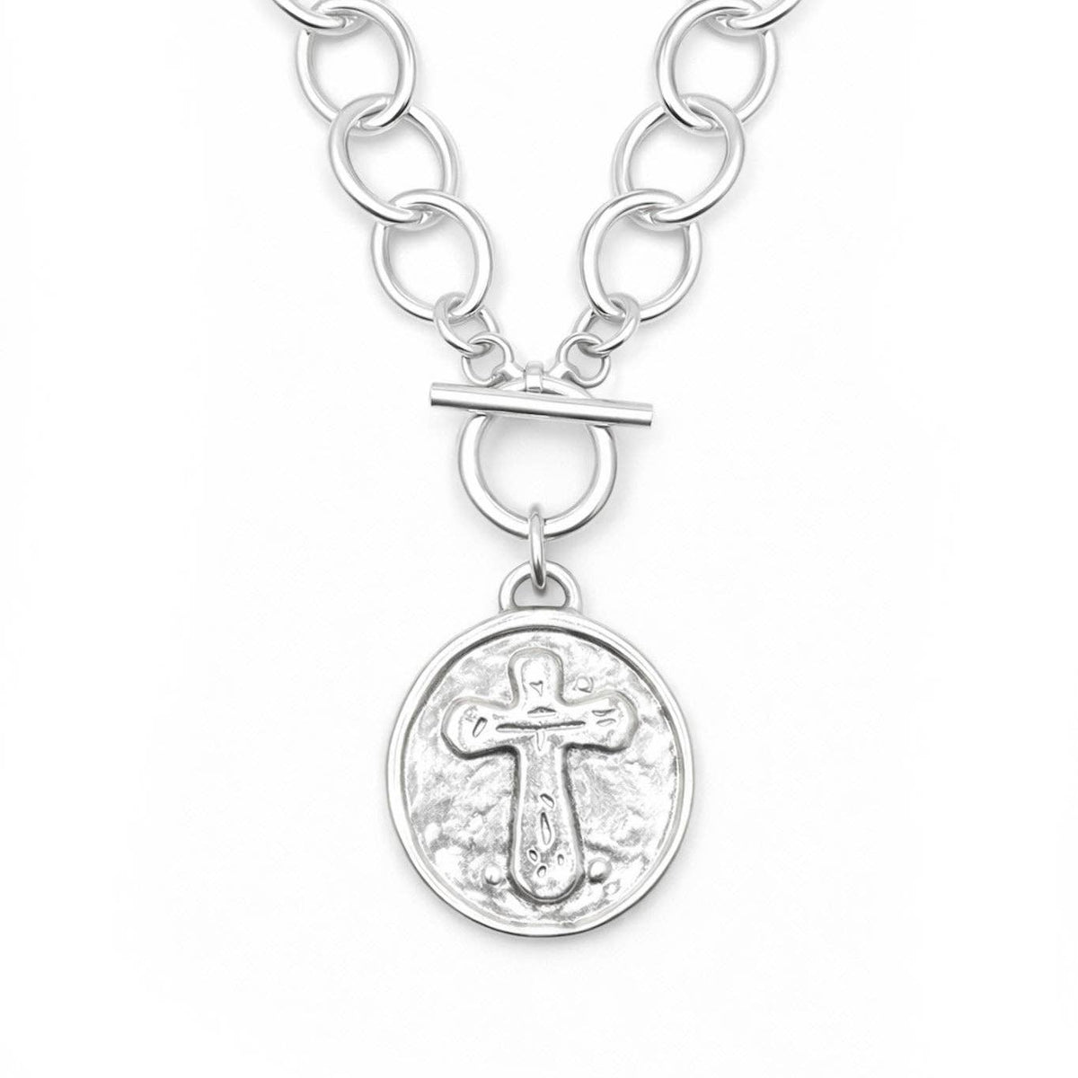 Heirloom Circle Loop Necklace with Silver Guardian Angel