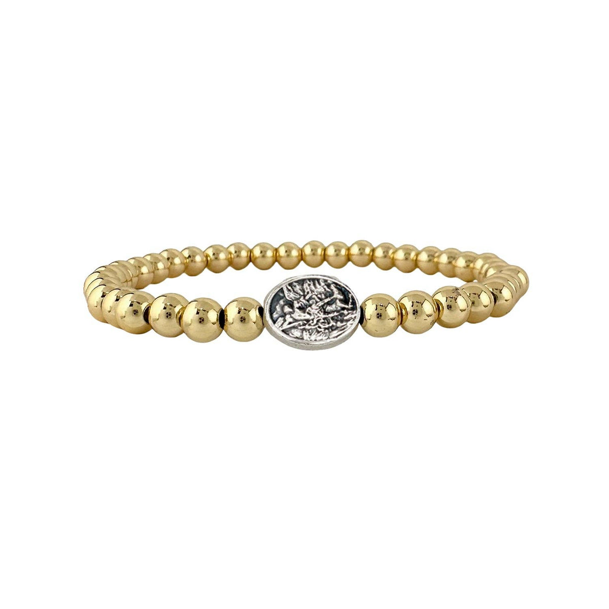 Subliminal Saint Michael The Archangel Stretch Bracelet: Silver or Gold