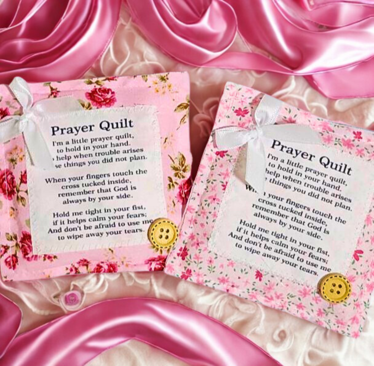 Pink Floral Mini Prayer Quilt