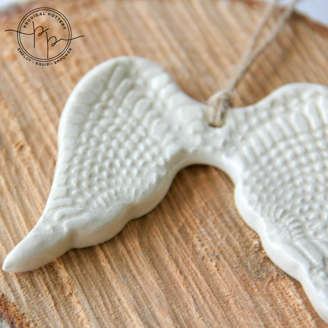 Prodigal Pottery Angel Wing Ornament