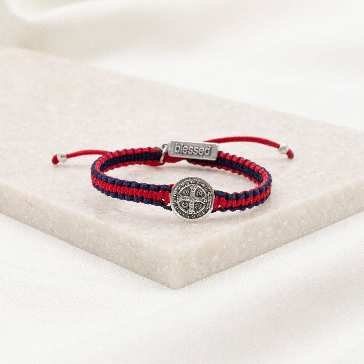 School Spirit Blessing Bracelets: Green/White/Silver